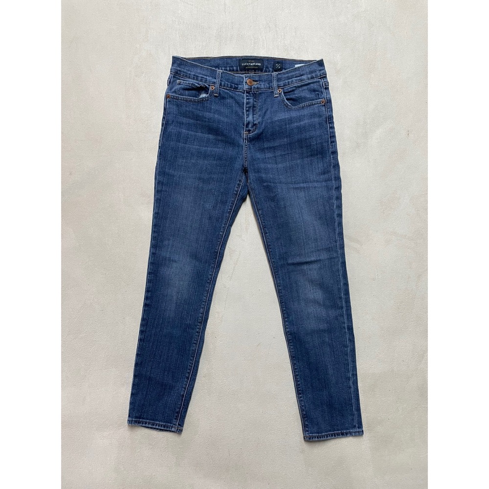 Lucky Brand Brooke Crop Jeans Womens 6/28 Blue Denim Medium Wash Slim Tapered